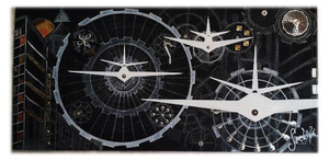 Simona Della Bella, Time Travel, Mixed Media on Wood