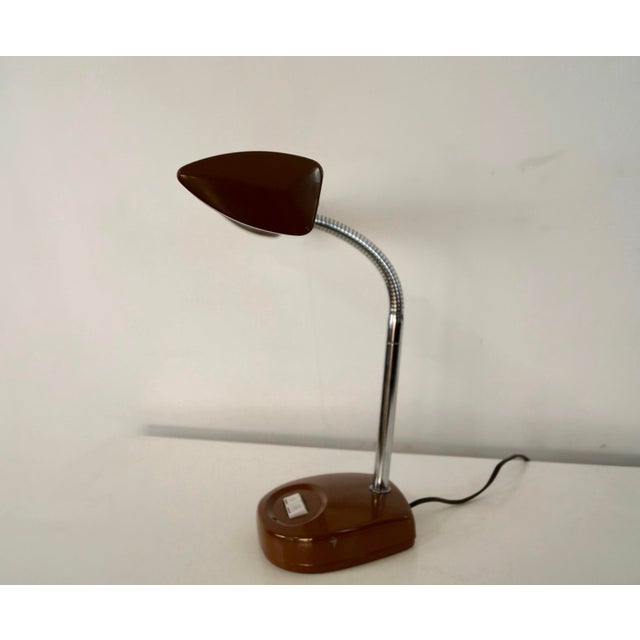 Metal 1970’s Mid-Century Modern Tanker Desk Lamp For Sale - Image 7 of 12