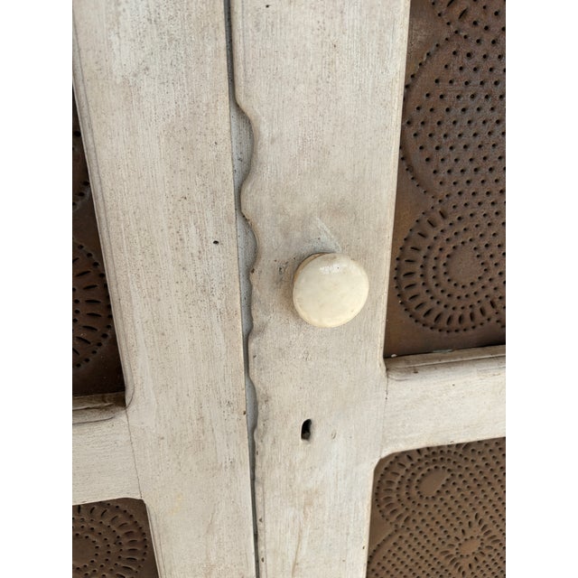 Primitive Antique Tin Stamped Pie Safe-Cupboard (Circa 1700's) For Sale - Image 14 of 18