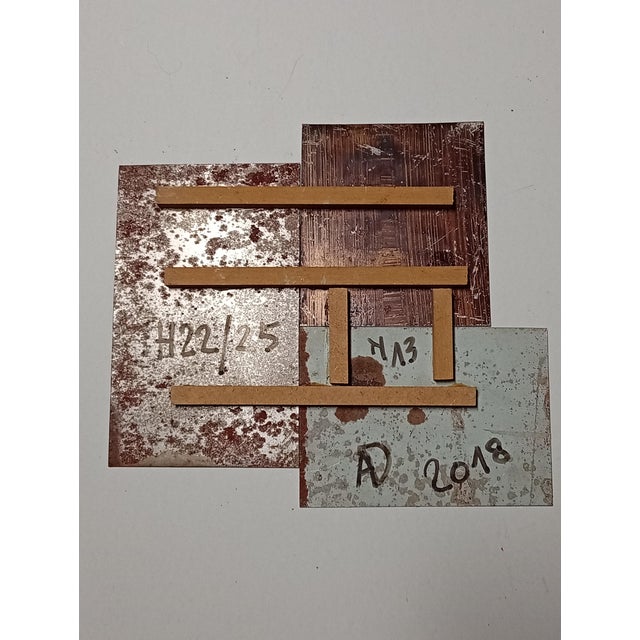 Contemporary Abstract Tempera and Aerosol on Metal "N 13" by Andre Debono For Sale - Image 10 of 10