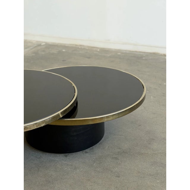 1990s Revolving Glass Coffee Table For Sale - Image 11 of 15