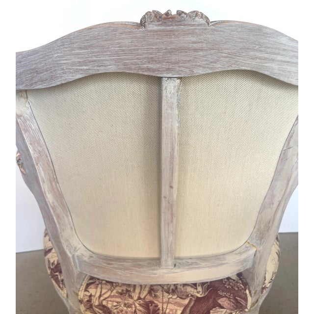 Wood Pair French Painted Cane Chairs For Sale - Image 7 of 12