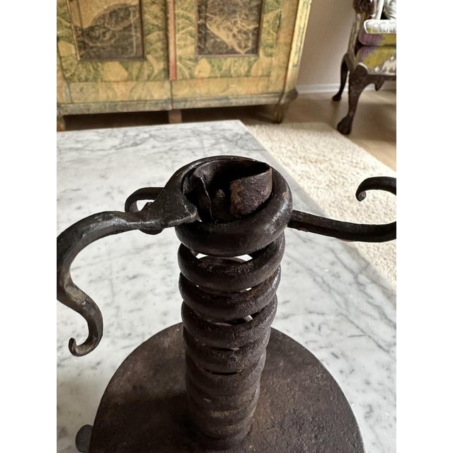 18th Century Alpine Iron Spiral Candleholder, 1730s For Sale - Image 12 of 17