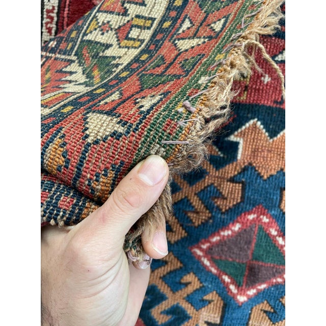 Antique Kazak Runner with “Stutter Design” 3.6 x 9.8 For Sale - Image 12 of 13