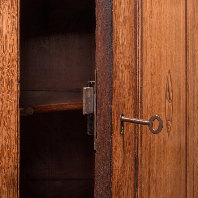 Brown Antique Mounted Corner Cabinet, English, Oak, Wall Cupboard, Georgian, c.1780 For Sale - Image 8 of 9