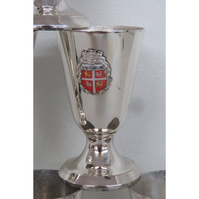 Boxed Set of 6 Newfoundland Crest Small Goblets Shot Cordial Metal Cups 4960b For Sale - Image 10 of 10