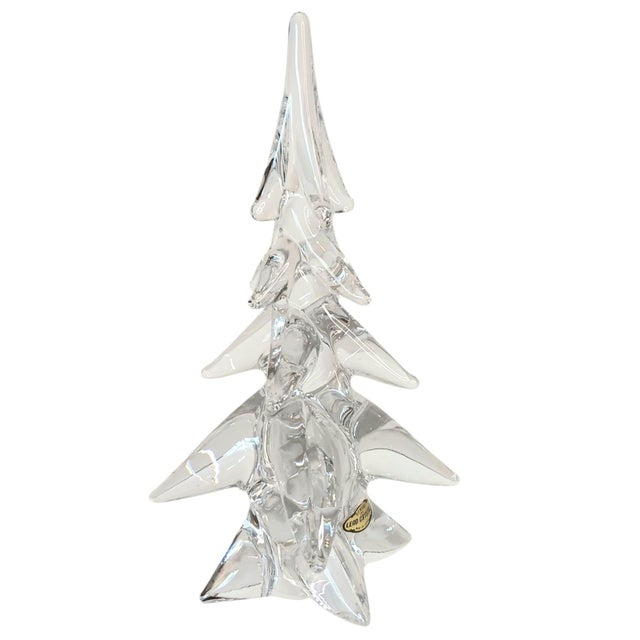Metal Vintage Lead Crystal Clear Glass Christmas Tree Made in Japan 11" X 7" For Sale - Image 7 of 11
