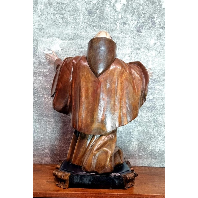 Dutch Artist, Holy Statue of Francis of Assisi, 18th Century, Wood For Sale - Image 5 of 15