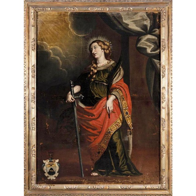 After Peter Paul Rubens, Circle of Saint Catherine, Oil on Canvas For Sale - Image 5 of 7