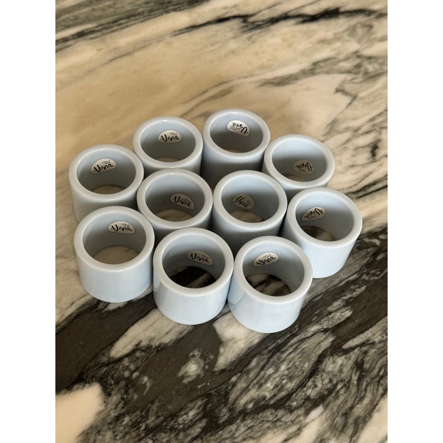 Sky Blue Vintage Vera Neumann Napkin Rings - Set of 10 + 1 For Sale - Image 8 of 10