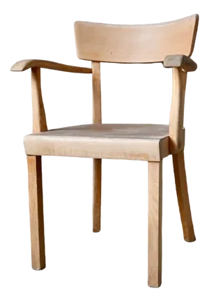 Patinated Wood Desk Chair, France, 1950