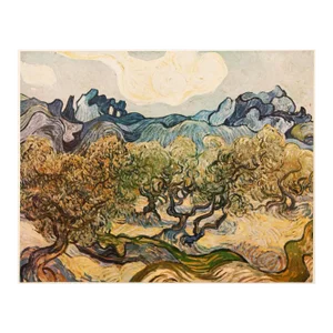 1954 After Vincent Van Gogh, "Landscape With Olive Trees" First Edition Print