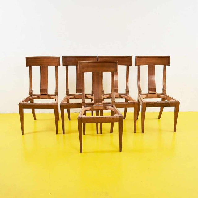 Wood Antique Directoire Chairs, Set of 5 For Sale - Image 7 of 7
