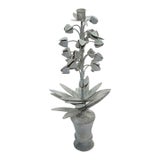 Vintage Tole Floral Candleholder For Sale