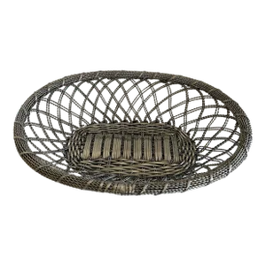 Large Vintage Twisted Metal Silver Bread Basket