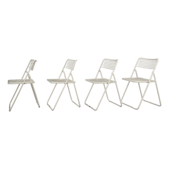 Vintage Ted Net Chairs by Niels Gammelgaard for Ikea, 1970s, Set of 4 For Sale