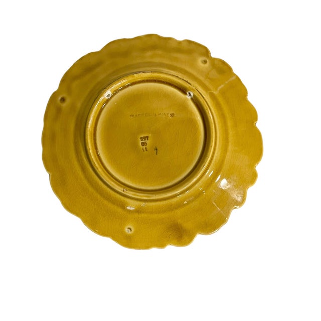 Ceramic Antique Set of 3 French Sarreguemines Majolica Fruit Dessert Plates For Sale - Image 7 of 10
