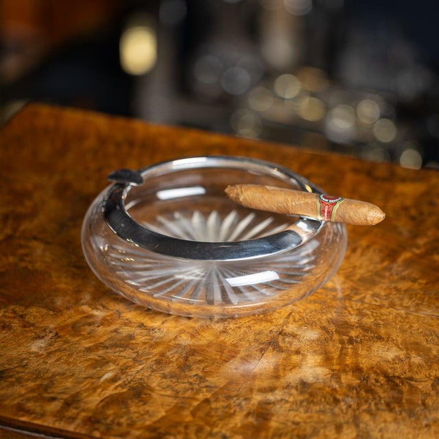 20th Century German Silver & Cut Glass Cigar Ashtray, 1910s For Sale - Image 10 of 11