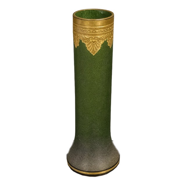 Art Nouveau Vase with Gilt Brass For Sale