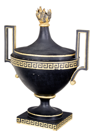Antique Empire Toleware Decorative Urn, 1830