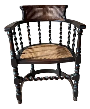 Antique Edwardian Style Barley Twist Armchair