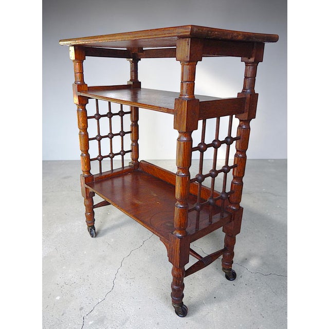 Mid 19th Century stick and ball British oak rolling book stand. Overall excellent antique condition. Shows spots of finish...