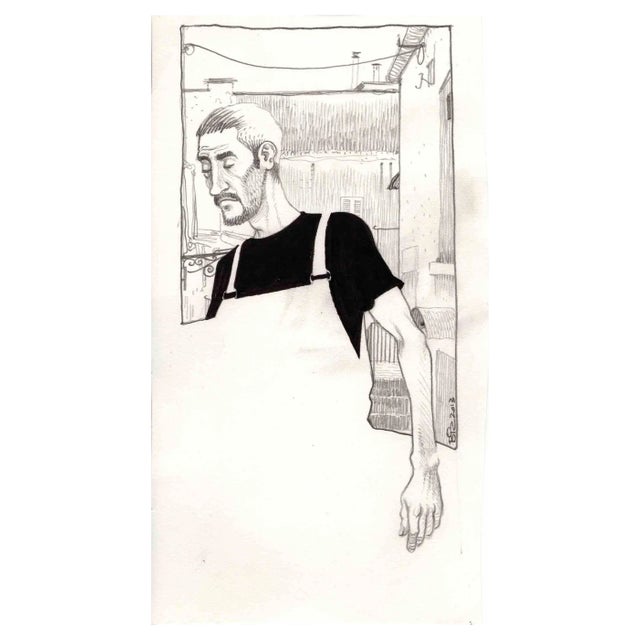 Vincenzo Bizzarri, Sordomuto, Ink & Pencil on Paper, 2013 For Sale