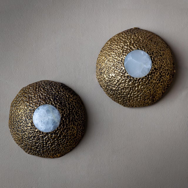 This pair of wall lamps by Italian manufacturer Cierre Lampadari from Milan dates back to the 1960s/70s. The semicircular...