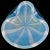 Beautiful vintage Murano hand blown sky blue, white stripes and gold flecks Italian art glass decorative bowl. Documented...