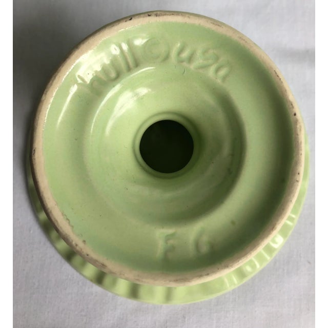 Ceramic Vintage Green Pottery Vase and Stand - 2 Pieces For Sale - Image 7 of 8