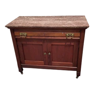 Antique East Lake Victorian WashStand With Marble Top