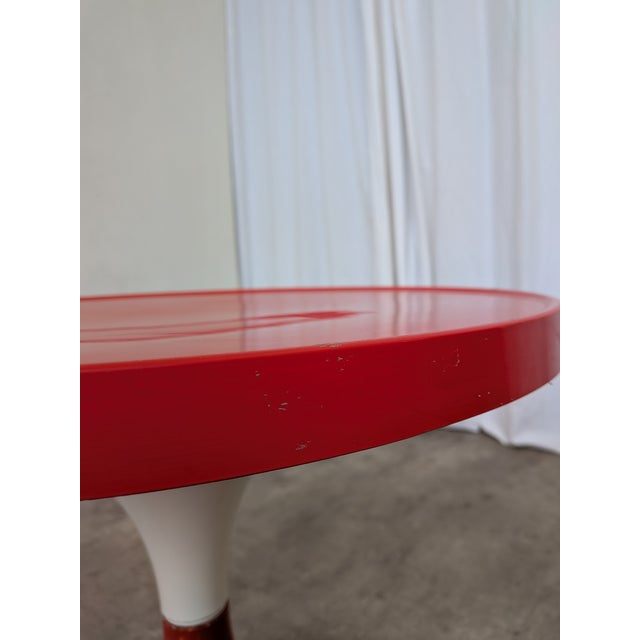 Vintage Red Tulip Table by Meblo Yugoslavia, 1960s For Sale - Image 9 of 15