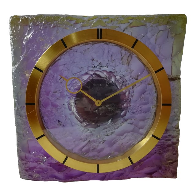 8-Day Power Reserve Table Clock from Jaeger-Lecoultre, Switzerland, 1960s For Sale