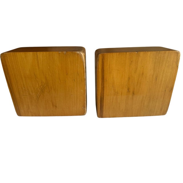Contemporary Vintage Hand-Carved Flying Duck Wooden Bookends – A Pair Folk Art Flying Duck Bookends For Sale - Image 3 of 12