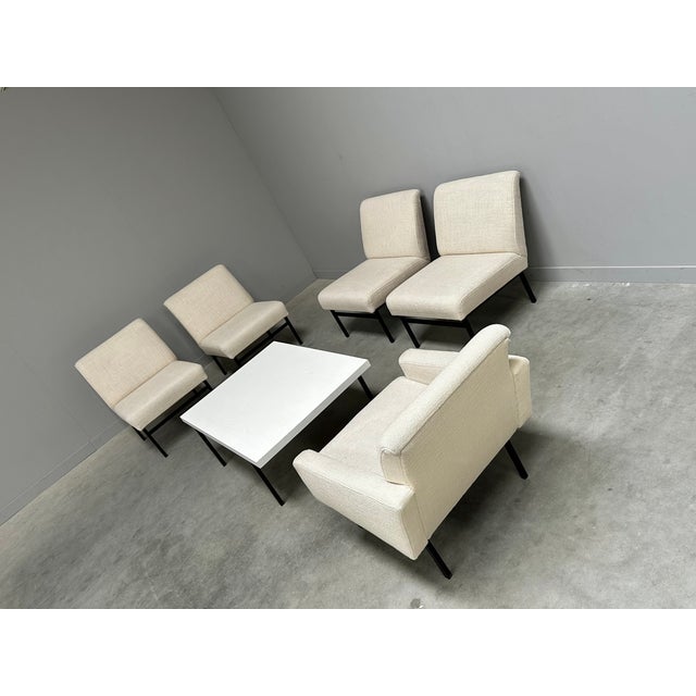 1960s Mid-Century Modern Chairs and Coffee Table, 1960s, Set of 6 For Sale - Image 5 of 15