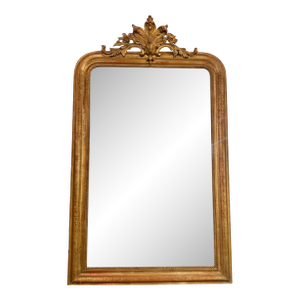 French Louis XVI Giltwood Mirror With Crest