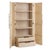 Crafted from solid pine wood, this tall whitewashed storage cabinet blends clean architectural form with organic texture...