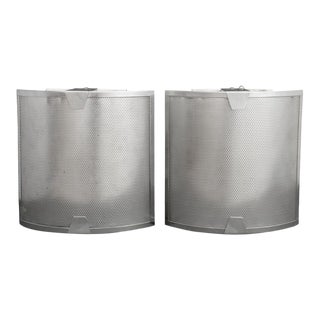 Post-Modern Perforated Aluminum Wall Sconces, 2 For Sale