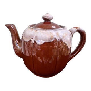 Vintage Japanese Drip Glaze Stoneware Teapot For Sale