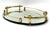 Dimart Milano 24k Gold-Plated Hollywood Regency Mirror Tray, Italy, 1980s Opulent, oval vintage mirror tray from the...
