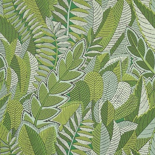 Sample - Schumacher Japura Forest Wallpaper in Green For Sale