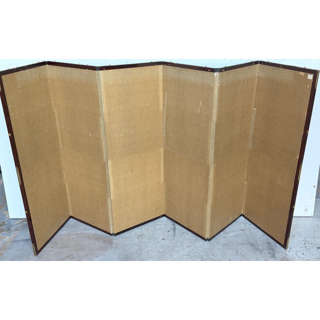 Japanese Six-Panel Byōbu/ Screen Depicting Kimonos and Obi Draped on an Ikō Rac For Sale In West Palm - Image 6 of 18