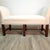 Wood Upholstered Scroll Arm Bench in Cream Textured Fabric With Mahogany Base For Sale - Image 7 of 8