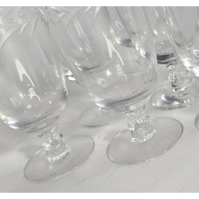 Vintage Handcut Laurel & Holly Juice Glasses- Set of Six For Sale - Image 9 of 11