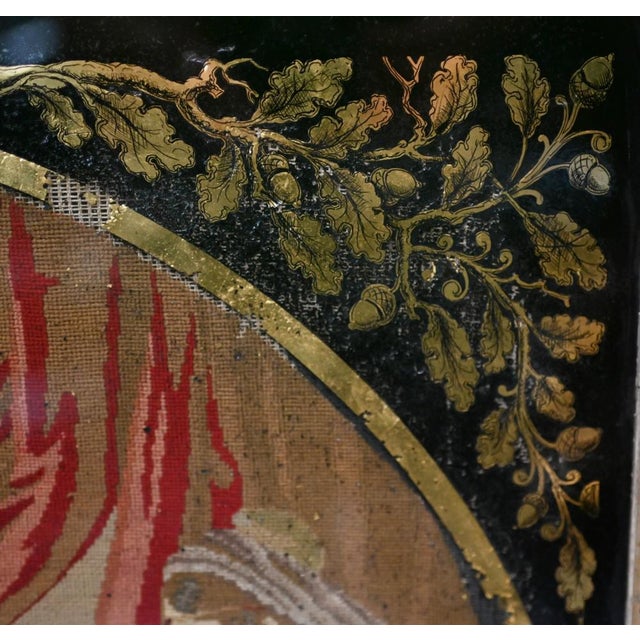 Antique Italian Needlepoint Tapestry of Courtly Maidens, 1865 For Sale - Image 4 of 12