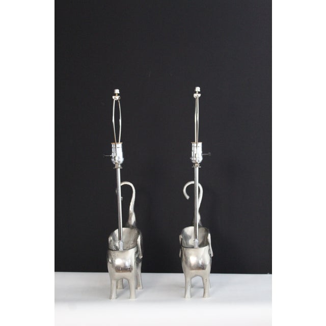 Silver Mid 20th Century Robert Kuo Influence Sculptural Elephants - a Pair For Sale - Image 8 of 14