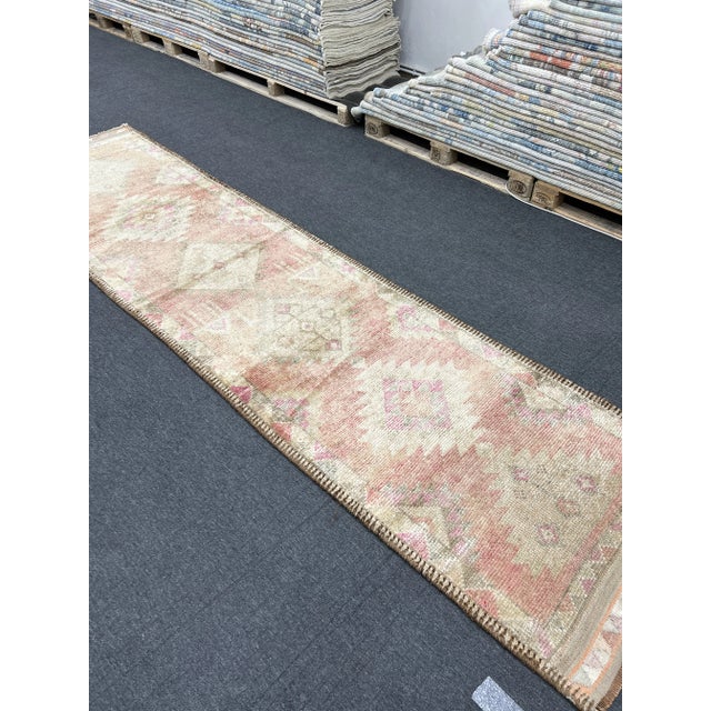 Mid-Century Modern Kurdish Vintage Hand-Knotted Tribal Herki Runner Rug For Sale - Image 3 of 6