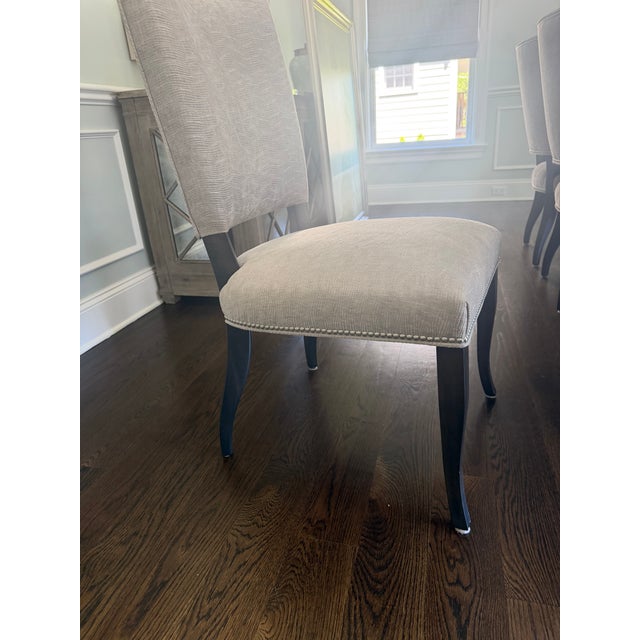 Kravet Custom 112" Dining Table + Set of 8 Upholstered Chairs For Sale In New York - Image 6 of 10