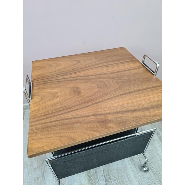 Mobile Side Table with Magazine Rack, Germany, 1970s For Sale - Image 9 of 12