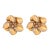 1940s Pair of Retro Diamond 18k Yellow Gold Flower Brooch Pair For Sale